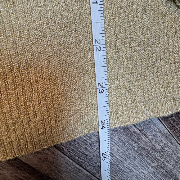 Once Again Gold Knit Sweater  Beaded Sequin Embellished Collar – Vintage Glam Lo - Picture 6 of 7